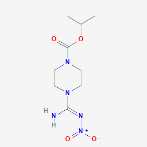 molecular formula C9H17N5O4 B3854685 propan-2-yl 4-[(E)-N'-nitrocarbamimidoyl]piperazine-1-carboxylate 