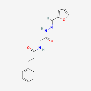 molecular formula C16H17N3O3 B3854747 N-[2-[(2E)-2-(furan-2-ylmethylidene)hydrazinyl]-2-oxoethyl]-3-phenylpropanamide 