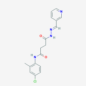 molecular formula C17H17ClN4O2 B3854755 N-(4-Chloro-2-methylphenyl)-3-{N'-[(E)-(pyridin-3-YL)methylidene]hydrazinecarbonyl}propanamide 
