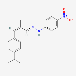 molecular formula C19H21N3O2 B3854838 N-[(E)-[(Z)-2-methyl-3-(4-propan-2-ylphenyl)prop-2-enylidene]amino]-4-nitroaniline 