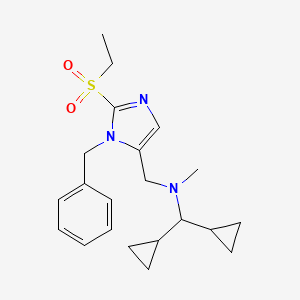 molecular formula C21H29N3O2S B3854883 N-[(3-benzyl-2-ethylsulfonylimidazol-4-yl)methyl]-1,1-dicyclopropyl-N-methylmethanamine 