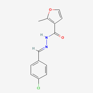 molecular formula C13H11ClN2O2 B3854903 N'-[(E)-(4-chlorophenyl)methylidene]-2-methylfuran-3-carbohydrazide 