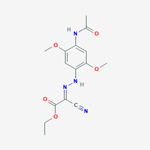 molecular formula C15H18N4O5 B3854936 ethyl (2E)-2-[(4-acetamido-2,5-dimethoxyphenyl)hydrazinylidene]-2-cyanoacetate 