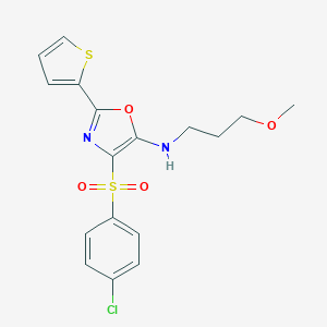 4-[(4-chlorophenyl)sulfonyl]-N-(3-methoxypropyl)-2-(2-thienyl)-1,3-oxazol-5-amine