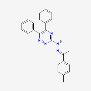 molecular formula C24H21N5 B3855039 N-[(E)-1-(4-methylphenyl)ethylideneamino]-5,6-diphenyl-1,2,4-triazin-3-amine 