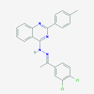 molecular formula C23H18Cl2N4 B3855053 N-[(E)-1-(3,4-dichlorophenyl)ethylideneamino]-2-(4-methylphenyl)quinazolin-4-amine 