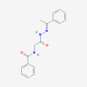 molecular formula C17H17N3O2 B3855069 N-[2-oxo-2-[(2E)-2-(1-phenylethylidene)hydrazinyl]ethyl]benzamide 