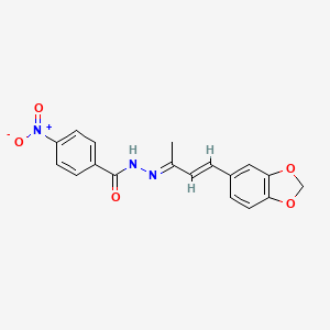 molecular formula C18H15N3O5 B3855078 N'-[(2E,3E)-4-(1,3-benzodioxol-5-yl)but-3-en-2-ylidene]-4-nitrobenzohydrazide 