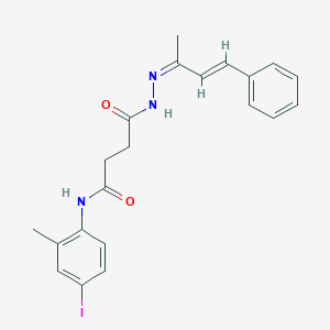 molecular formula C21H22IN3O2 B3855087 N-(4-Iodo-2-methylphenyl)-3-{N'-[(2Z,3E)-4-phenylbut-3-EN-2-ylidene]hydrazinecarbonyl}propanamide 