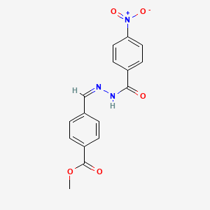 molecular formula C16H13N3O5 B3855092 methyl 4-[(Z)-{2-[(4-nitrophenyl)carbonyl]hydrazinylidene}methyl]benzoate 