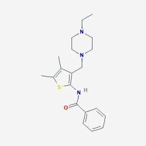 molecular formula C20H27N3OS B385511 N-{3-[(4-ethyl-1-piperazinyl)methyl]-4,5-dimethyl-2-thienyl}benzamide 