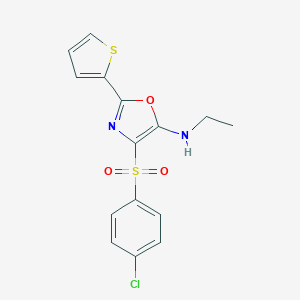 4-((4-chlorophenyl)sulfonyl)-N-ethyl-2-(thiophen-2-yl)oxazol-5-amine