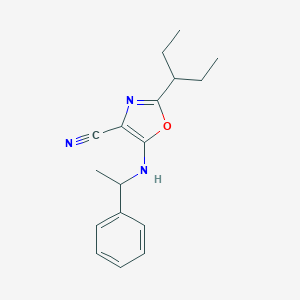 2-(1-Ethylpropyl)-5-[(1-phenylethyl)amino]-1,3-oxazole-4-carbonitrile