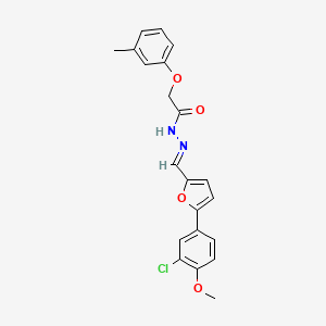 molecular formula C21H19ClN2O4 B3855188 N-[(E)-[5-(3-chloro-4-methoxyphenyl)furan-2-yl]methylideneamino]-2-(3-methylphenoxy)acetamide 