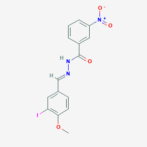 molecular formula C15H12IN3O4 B3855202 N-[(E)-(3-iodo-4-methoxyphenyl)methylideneamino]-3-nitrobenzamide 