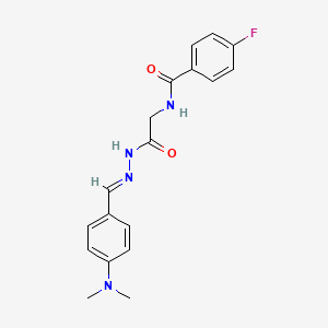 molecular formula C18H19FN4O2 B3855249 N-(2-(2-(4-(Dimethylamino)benzylidene)hydrazino)-2-oxoethyl)-4-fluorobenzamide CAS No. 324032-47-5