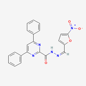 molecular formula C22H15N5O4 B3855304 N-[(Z)-(5-nitrofuran-2-yl)methylideneamino]-4,6-diphenylpyrimidine-2-carboxamide 