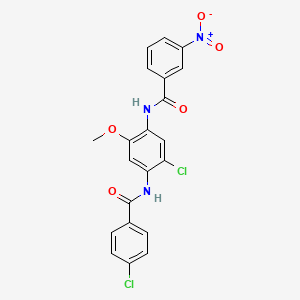 molecular formula C21H15Cl2N3O5 B3855317 N-[5-chloro-4-[(4-chlorobenzoyl)amino]-2-methoxyphenyl]-3-nitrobenzamide 