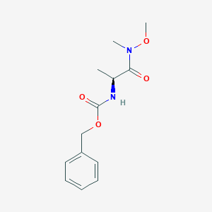 molecular formula C13H18N2O4 B038554 (S)-Benzyl 1-(methoxy(methyl)amino)-1-oxopropan-2-ylcarbamate CAS No. 114744-83-1