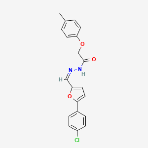 molecular formula C20H17ClN2O3 B3855462 N-[(Z)-[5-(4-chlorophenyl)furan-2-yl]methylideneamino]-2-(4-methylphenoxy)acetamide 