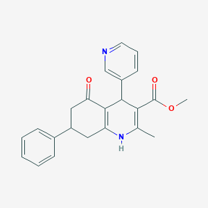 molecular formula C23H22N2O3 B3855507 Methyl 2-methyl-5-oxo-7-phenyl-4-(pyridin-3-yl)-1,4,5,6,7,8-hexahydroquinoline-3-carboxylate 