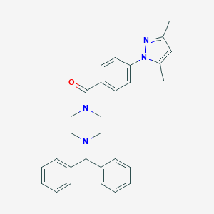 1-benzhydryl-4-[4-(3,5-dimethyl-1H-pyrazol-1-yl)benzoyl]piperazine