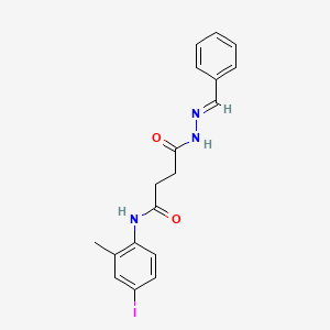 molecular formula C18H18IN3O2 B3855549 N-(4-IODO-2-METHYLPHENYL)-3-{N'-[(E)-PHENYLMETHYLIDENE]HYDRAZINECARBONYL}PROPANAMIDE 