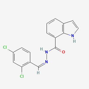 molecular formula C16H11Cl2N3O B3855569 N-[(Z)-(2,4-dichlorophenyl)methylideneamino]-1H-indole-7-carboxamide 