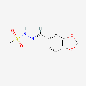 molecular formula C9H10N2O4S B3855571 N-[(E)-1,3-benzodioxol-5-ylmethylideneamino]methanesulfonamide 