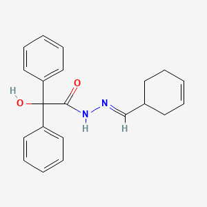 molecular formula C21H22N2O2 B3855590 N-[(E)-cyclohex-3-en-1-ylmethylideneamino]-2-hydroxy-2,2-diphenylacetamide 