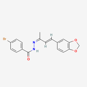 molecular formula C18H15BrN2O3 B3855599 N'-[(2Z,3E)-4-(1,3-benzodioxol-5-yl)but-3-en-2-ylidene]-4-bromobenzohydrazide 