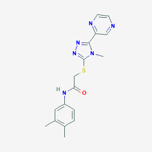 N-(3,4-dimethylphenyl)-2-{[4-methyl-5-(pyrazin-2-yl)-4H-1,2,4-triazol-3-yl]sulfanyl}acetamide