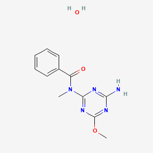 molecular formula C12H15N5O3 B3855680 N-(4-amino-6-methoxy-1,3,5-triazin-2-yl)-N-methylbenzamide;hydrate 