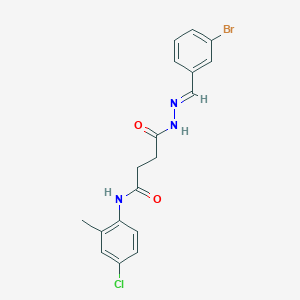 molecular formula C18H17BrClN3O2 B3855684 N'-[(E)-(3-bromophenyl)methylideneamino]-N-(4-chloro-2-methylphenyl)butanediamide 