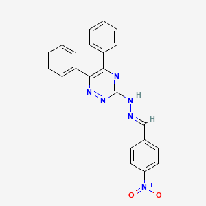 molecular formula C22H16N6O2 B3855715 N-[(E)-(4-nitrophenyl)methylideneamino]-5,6-diphenyl-1,2,4-triazin-3-amine 