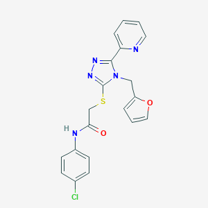 N-(4-chlorophenyl)-2-[[4-(furan-2-ylmethyl)-5-pyridin-2-yl-1,2,4-triazol-3-yl]sulfanyl]acetamide