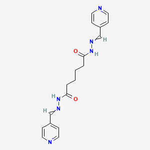 molecular formula C18H20N6O2 B3855747 N,N'-bis(pyridin-4-ylmethylideneamino)hexanediamide 