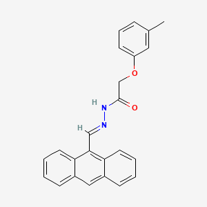 molecular formula C24H20N2O2 B3855809 N-[(E)-anthracen-9-ylmethylideneamino]-2-(3-methylphenoxy)acetamide 
