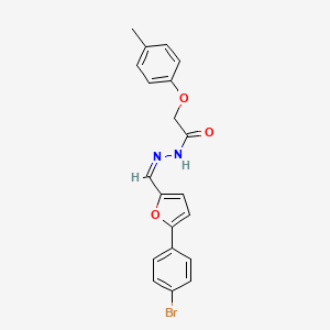 molecular formula C20H17BrN2O3 B3855902 N-[(Z)-[5-(4-bromophenyl)furan-2-yl]methylideneamino]-2-(4-methylphenoxy)acetamide 