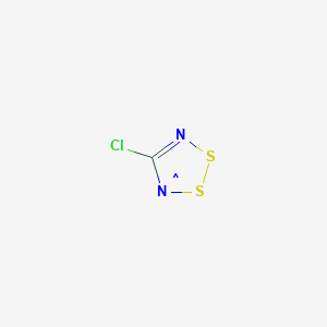 molecular formula CClN2S2 B038560 1,2,3,5-Dithiadiazolyl radical, 4-chloro- CAS No. 118436-67-2