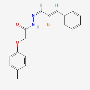 molecular formula C18H17BrN2O2 B3856000 N-[(Z)-[(Z)-2-bromo-3-phenylprop-2-enylidene]amino]-2-(4-methylphenoxy)acetamide 