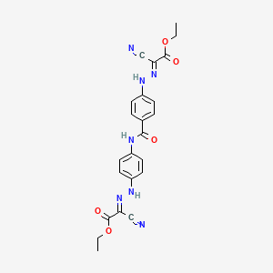 molecular formula C23H21N7O5 B3856027 ethyl (2E)-2-cyano-2-[[4-[[4-[(2E)-2-(1-cyano-2-ethoxy-2-oxoethylidene)hydrazinyl]phenyl]carbamoyl]phenyl]hydrazinylidene]acetate 