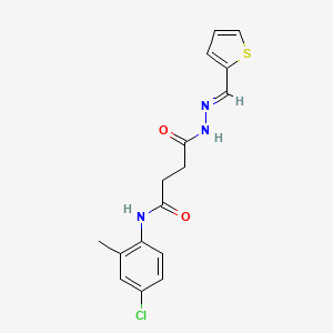 molecular formula C16H16ClN3O2S B3856052 N-(4-Chloro-2-methylphenyl)-3-{N'-[(E)-(thiophen-2-YL)methylidene]hydrazinecarbonyl}propanamide 