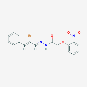 molecular formula C17H14BrN3O4 B3856058 N'-[(1E,2Z)-2-bromo-3-phenylprop-2-en-1-ylidene]-2-(2-nitrophenoxy)acetohydrazide 