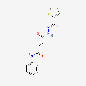 molecular formula C15H14IN3O2S B3856094 N-(4-Iodophenyl)-3-{N'-[(E)-(thiophen-2-YL)methylidene]hydrazinecarbonyl}propanamide 