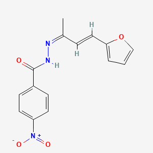 molecular formula C15H13N3O4 B3856101 N'-[(2Z,3E)-4-(furan-2-yl)but-3-en-2-ylidene]-4-nitrobenzohydrazide 