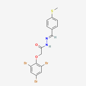molecular formula C16H13Br3N2O2S B3856166 N-[(E)-(4-methylsulfanylphenyl)methylideneamino]-2-(2,4,6-tribromophenoxy)acetamide 