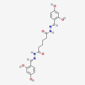 molecular formula C20H22N4O6 B3856197 N,N'-bis[(2,4-dihydroxyphenyl)methylideneamino]hexanediamide 