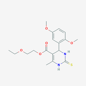 molecular formula C18H24N2O5S B3856224 2-Ethoxyethyl 4-(2,5-dimethoxyphenyl)-6-methyl-2-thioxo-1,2,3,4-tetrahydropyrimidine-5-carboxylate 