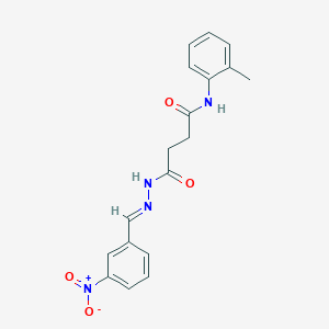 molecular formula C18H18N4O4 B3856249 N-(2-methylphenyl)-N'-[(E)-(3-nitrophenyl)methylideneamino]butanediamide 